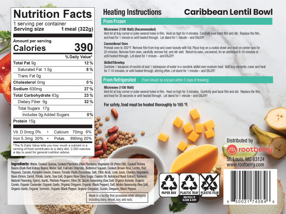 Caribbean Lentil Bowl Meal